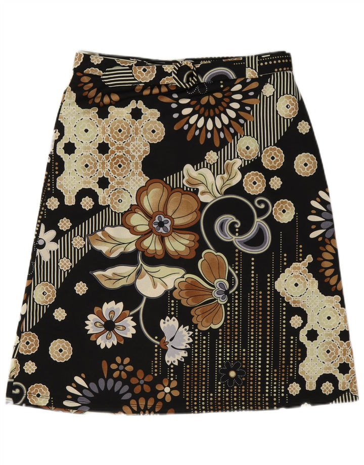 Imperial Dame grafisk A-linje nederdel Medium W28 Sort Blomster