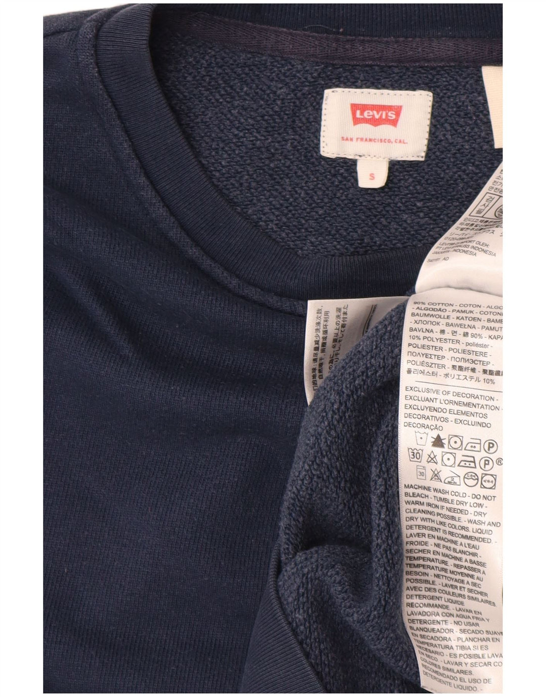 LEVI'S Sweatshirt til mænd, lille marineblå bomuld