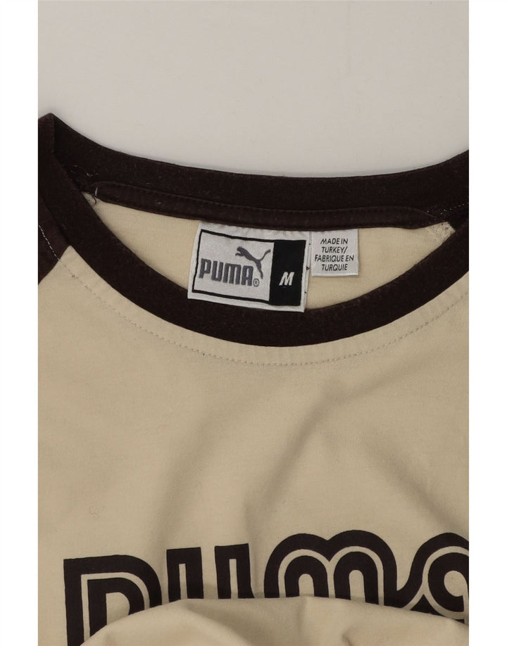 Puma Herre grafisk T-shirt Top Medium White Colourblock Bomuld