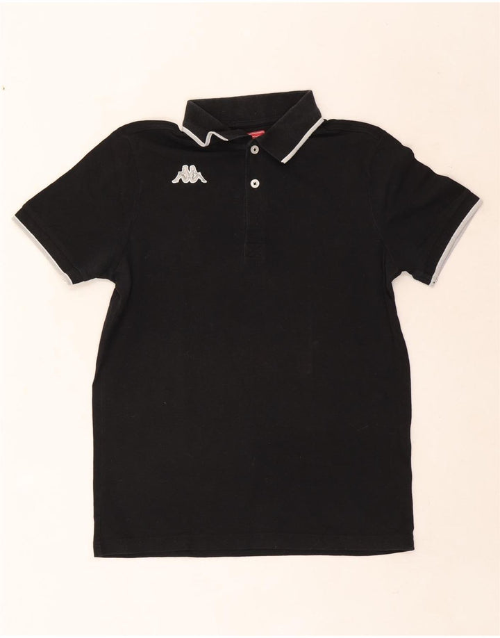 Kappa herre polo shirt lille sort stribet bomuld