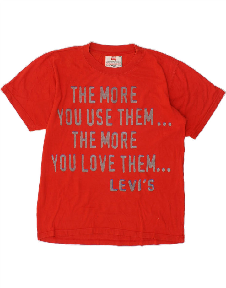 LEVI'S Boys Graphic T-Shirt Top 11-12 Years Red Cotton Vintage Levi's and Second-Hand Levi's from Messina Hembry 