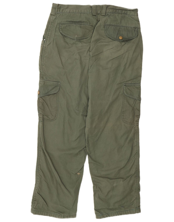 Vintage Herre Straight Cargo Bukser IT 48 Medium W30 L26 Khaki Bomuld