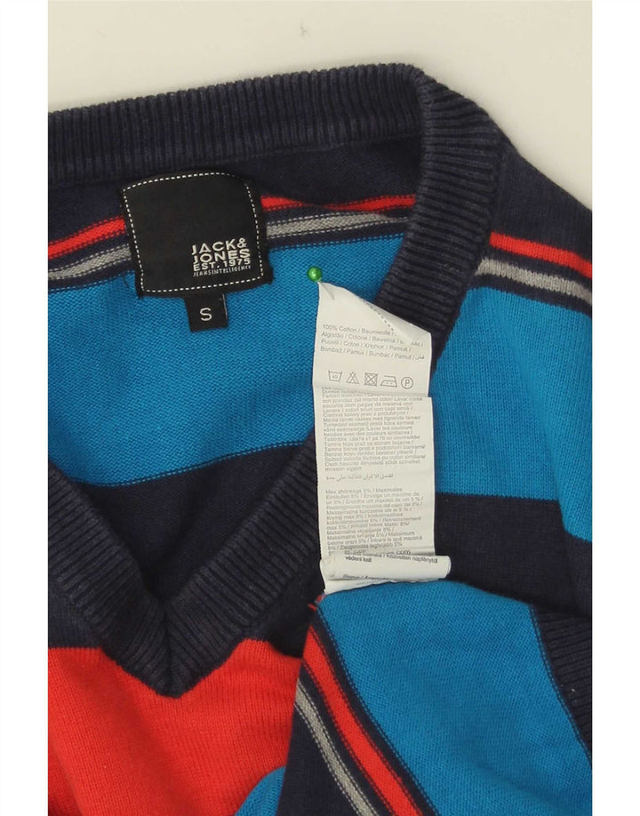 Jack & Jones Herre V-hals sweater lille flerfarvet stribet bomuld
