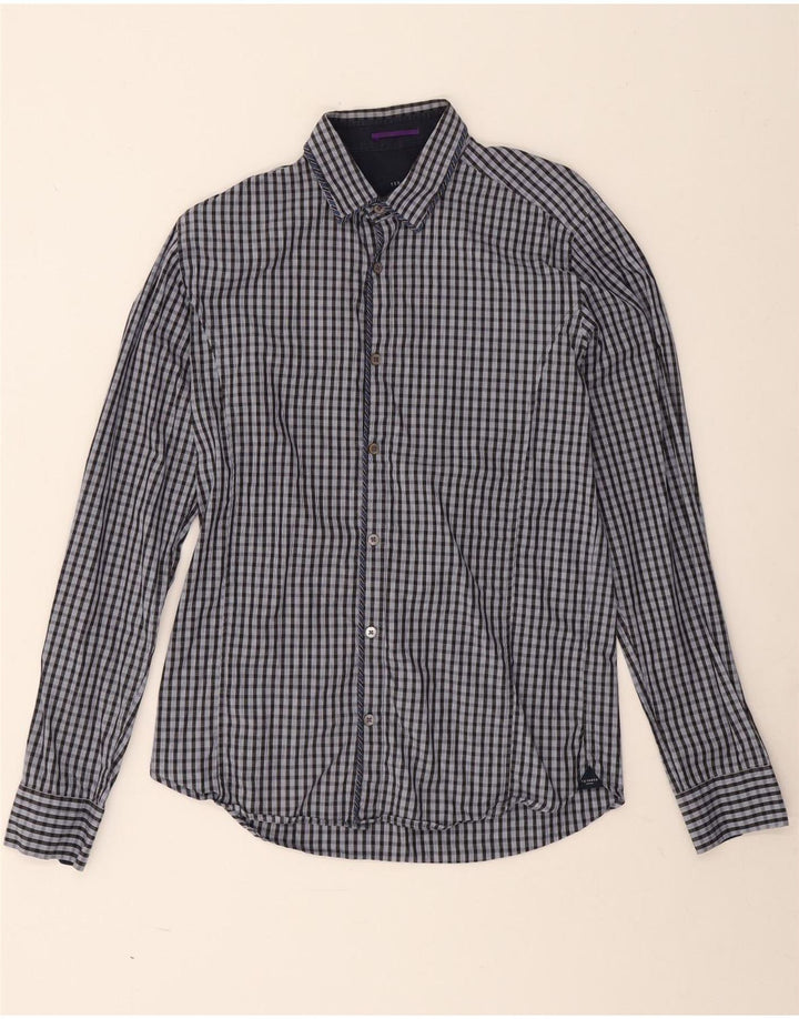 Ted Baker Herreskjorte str. 3 Medium Blue Gingham Cotton
