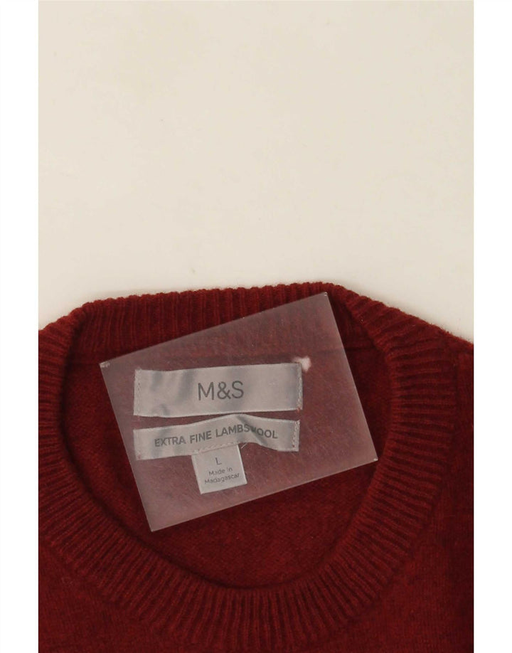 Marks & Spencer Herretrøjetrøje med rund hals Stor Bourgogne lammeuld