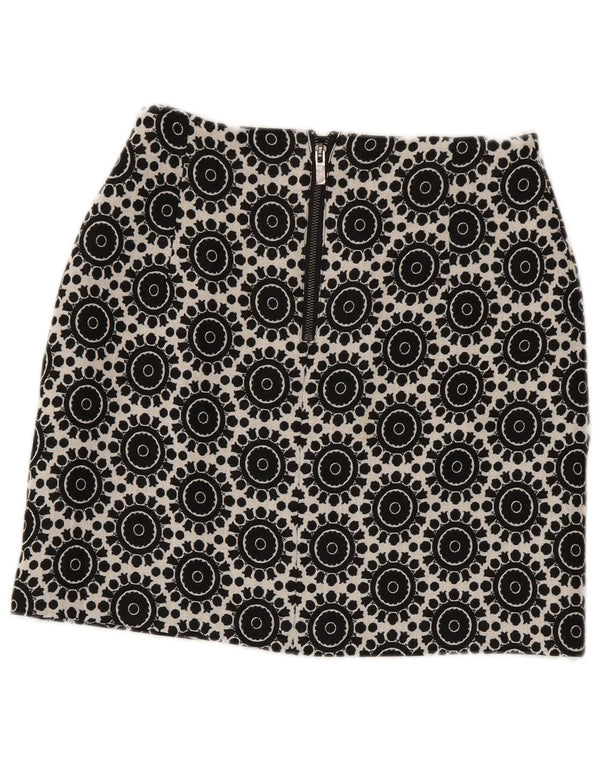 Marks & Spencer Womens Pencil Skirt UK 8 Small W28 Black Geometric Bomuld