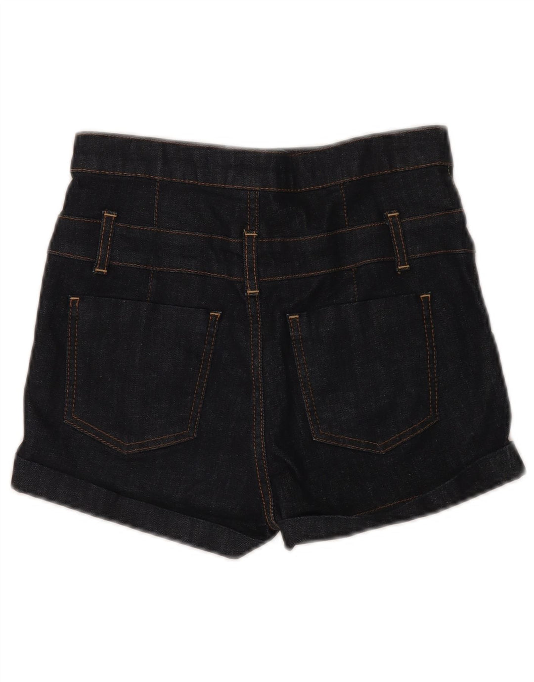 MOTO denimshorts til kvinder med høj talje UK 10 Small W28 Navyblå bomuld