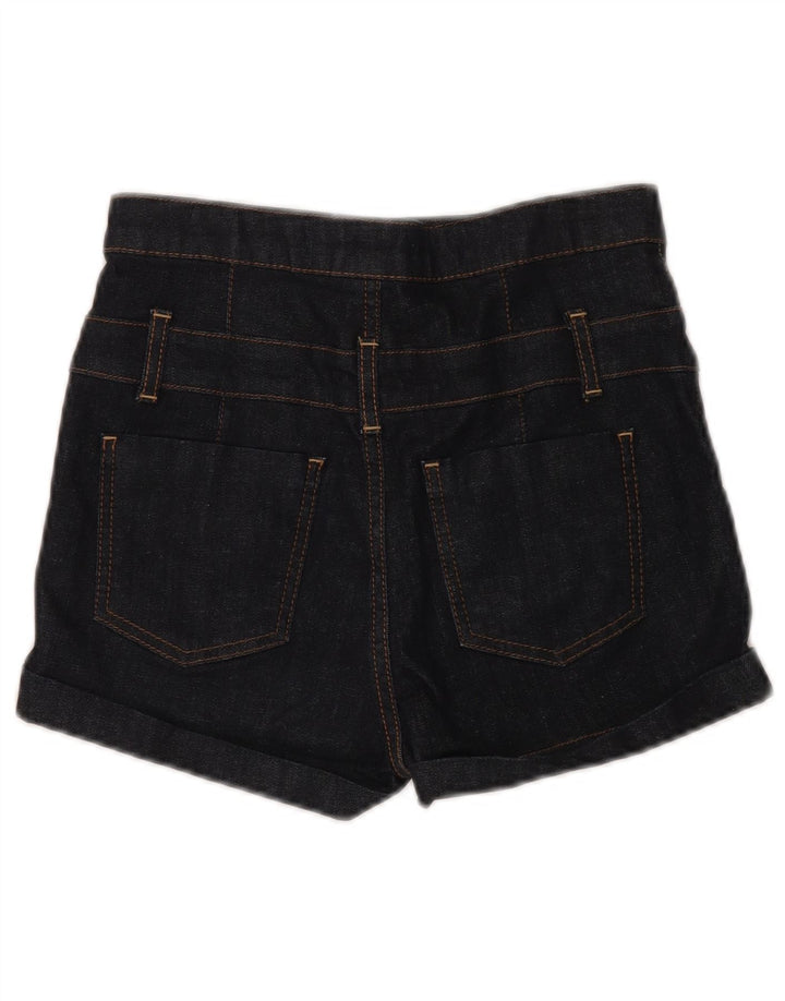 MOTO denimshorts til kvinder med høj talje UK 10 Small W28 Navyblå bomuld