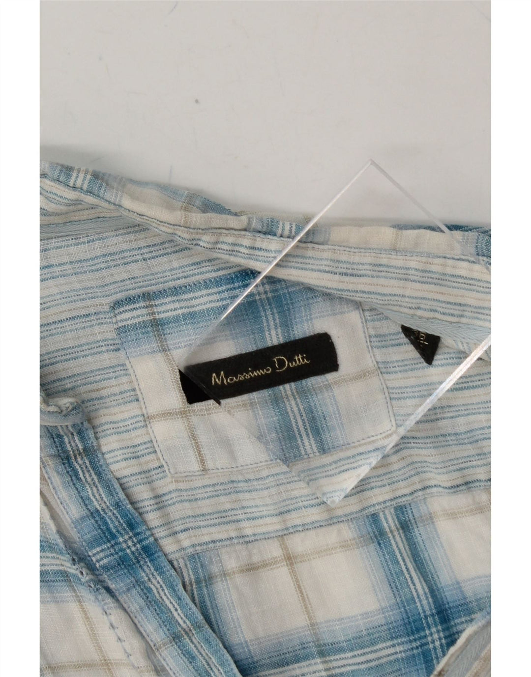 MASSIMO DUTTI Womens Shirt EU 36 XS Blue Check Cotton Vintage Massimo Dutti and Second-Hand Massimo Dutti from Messina Hembry 