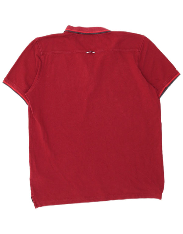 Tommy Hilfiger Mens Slim Fit Polo Shirt 2XL Burgundy Cotton