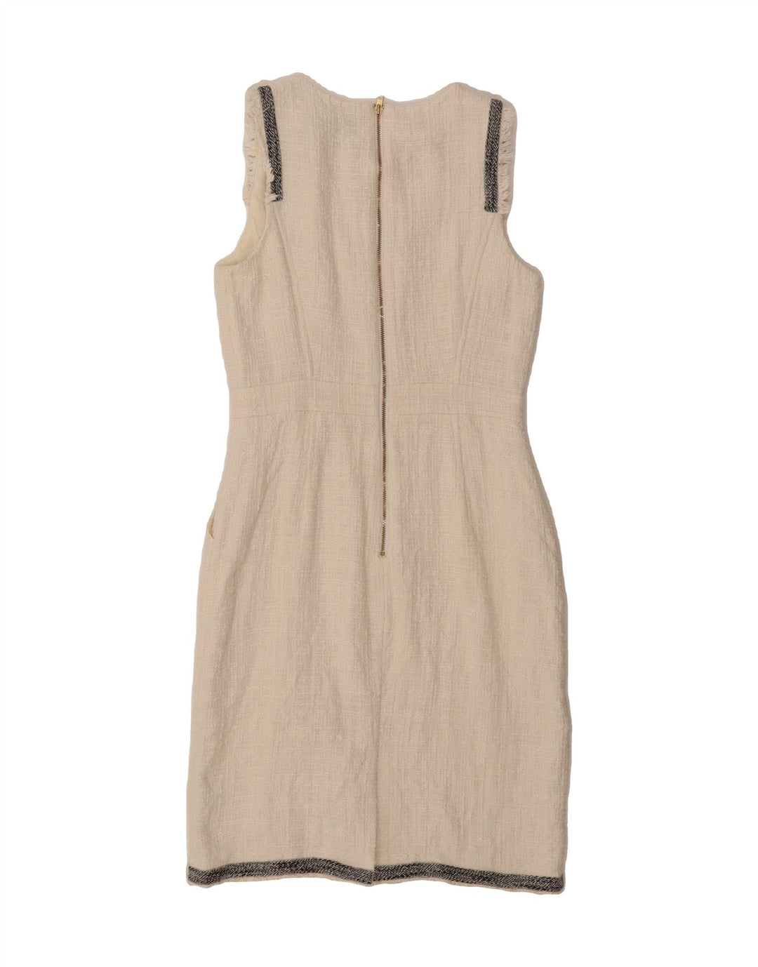 J. CREW Womens Sleeveless Sheath Dress US 4 Small Off White Cotton Vintage J. Crew and Second-Hand J. Crew from Messina Hembry 