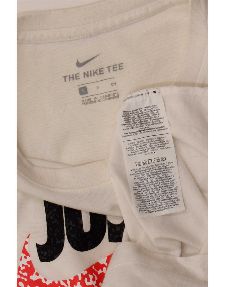 Nike grafisk T-shirt top til mænd, lille hvid bomuld
