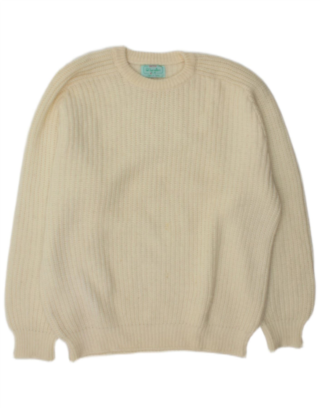 Benetton Herre Boat Neck Jumper Sweater XL Off White