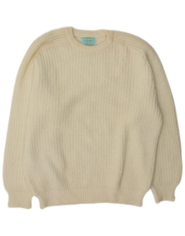 Benetton Herre Boat Neck Jumper Sweater XL Off White