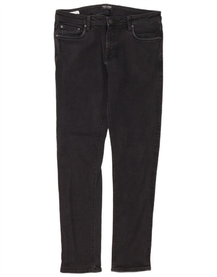 Jack & Jones Herre GLENN Slim Jeans W34 L34 Sort Bomuld