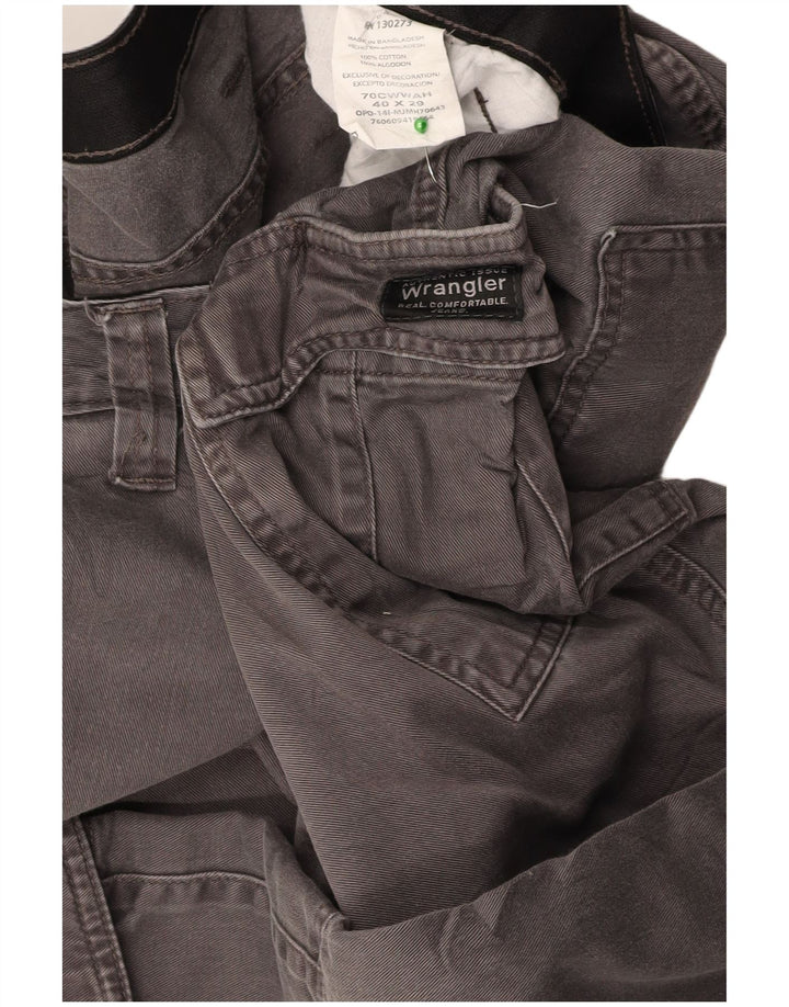 WRANGLER Straight Cargo Cropped bukser til mænd W40 L25 Grå bomuld