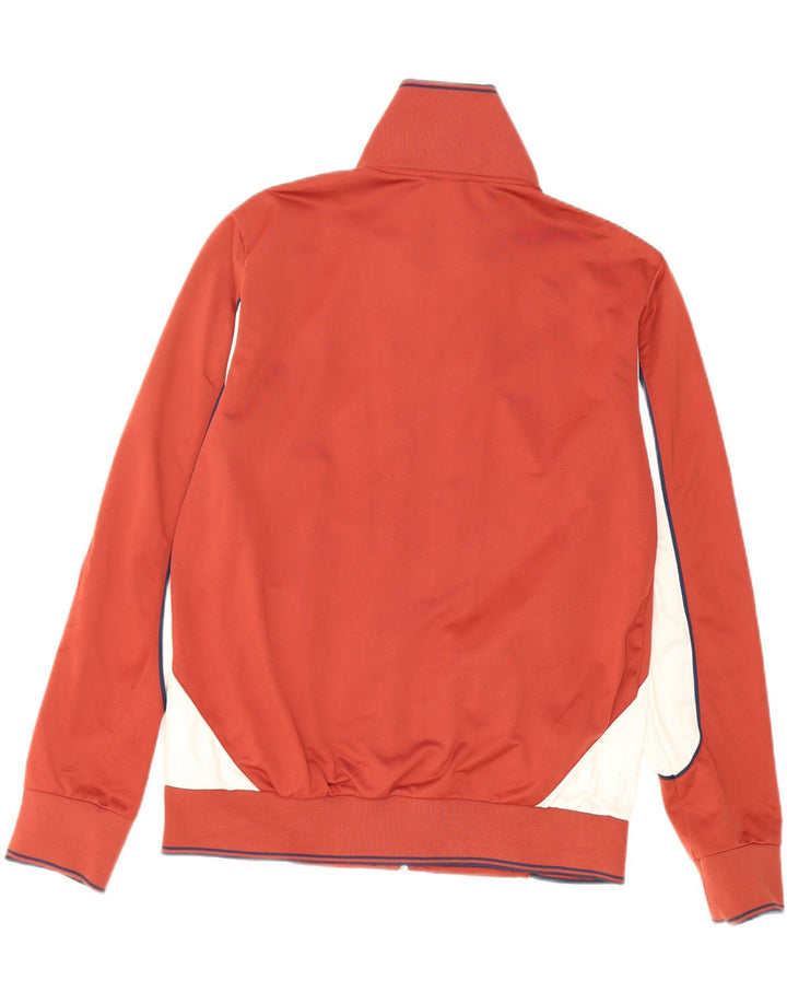 ASICS Mens Tracksuit Top Jacket Medium Maroon Colourblock Polyester