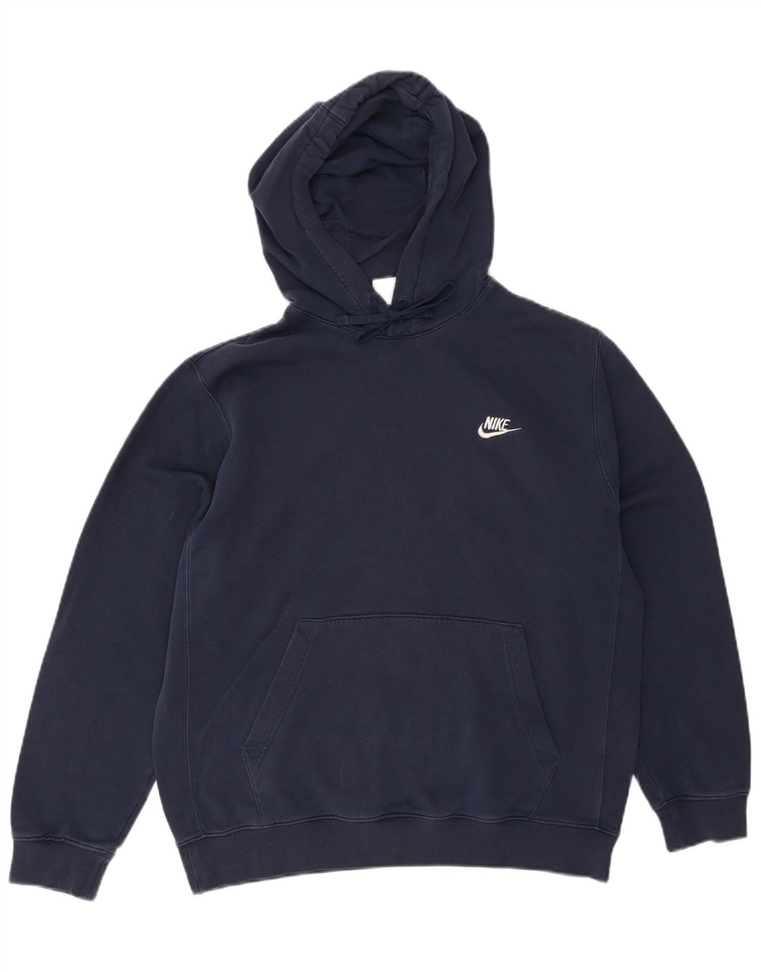 NIKE Mens Hoodie Jumper Medium Navy Blue Cotton