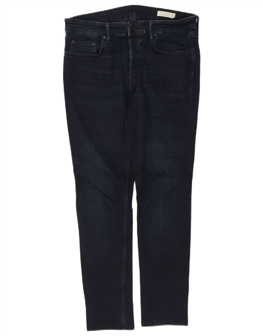 ALL SAINTS Herre Cigarette Slim Jeans W32 L29 Marineblå Bomuld