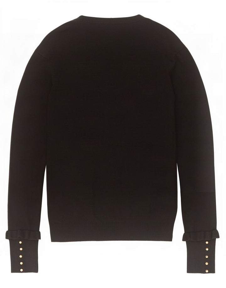 Zara Dame Boat Neck Jumper Sweater UK 12 Medium Black Viscose