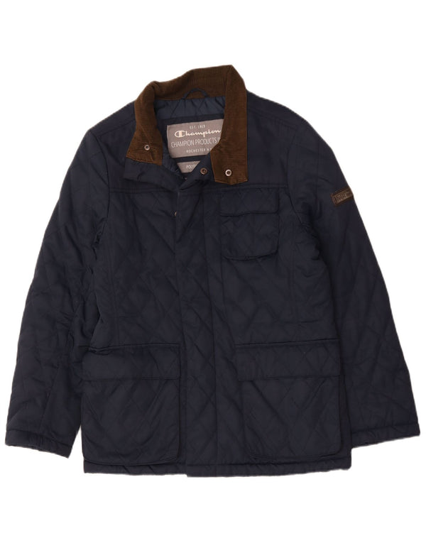Champion Herre quiltet jakke UK 36 Small Navy Blue