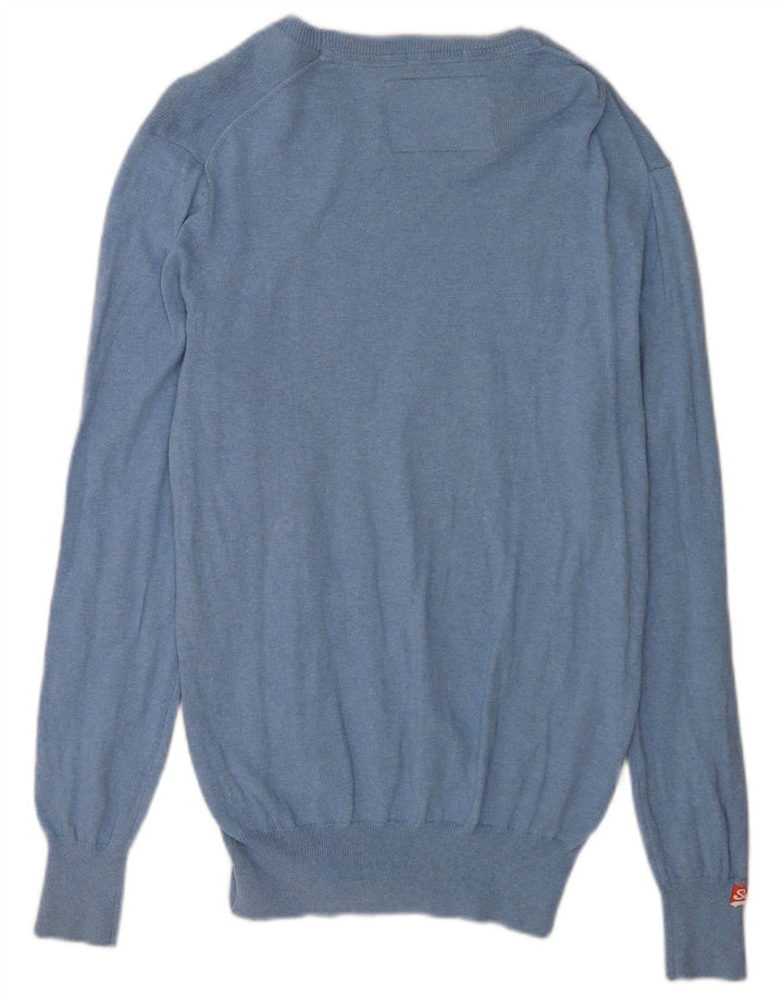 Superdry Herre Boat Neck Jumper Sweater Stor Blå Bomuld