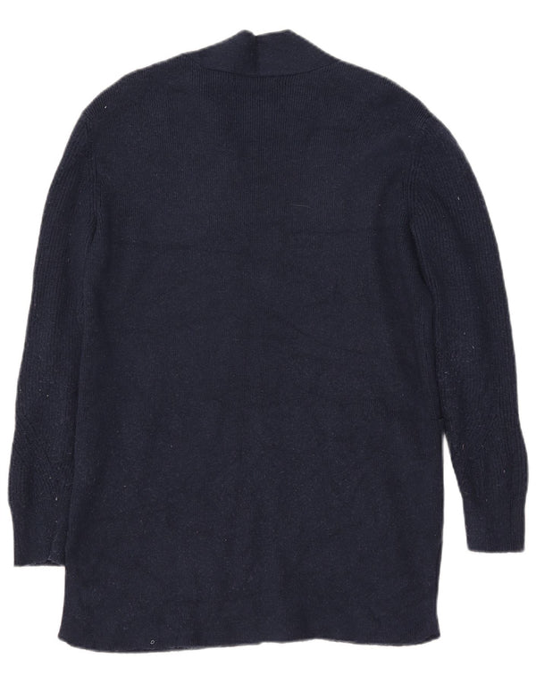 Marks & Spencer Dame Longline Åben Cardigan Sweater UK 10 Small Navy Blue