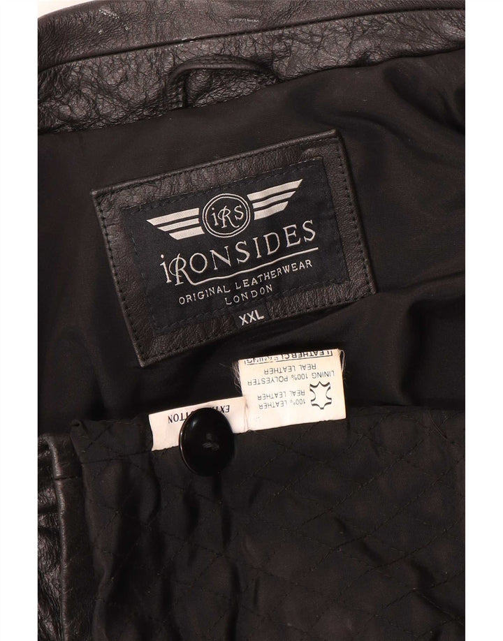 Ironsides Læderfrakke til mænd UK 44 2XL Sort