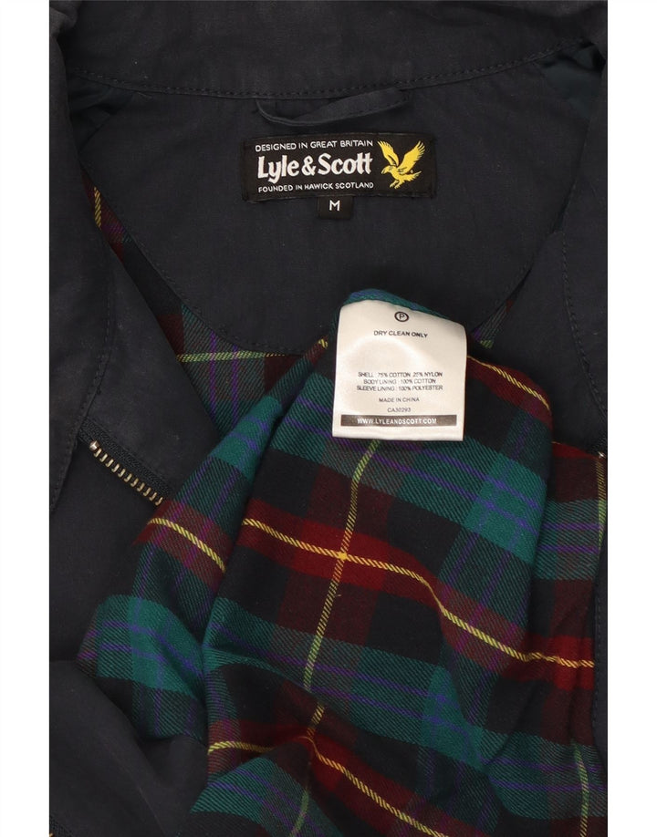 Lyle & Scott Herre Bomber Jacket UK 38 Medium Navy Blue Bomuld