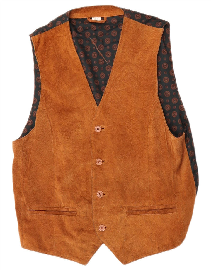 Vintage herre ruskind vest UK 38 medium brunt læder