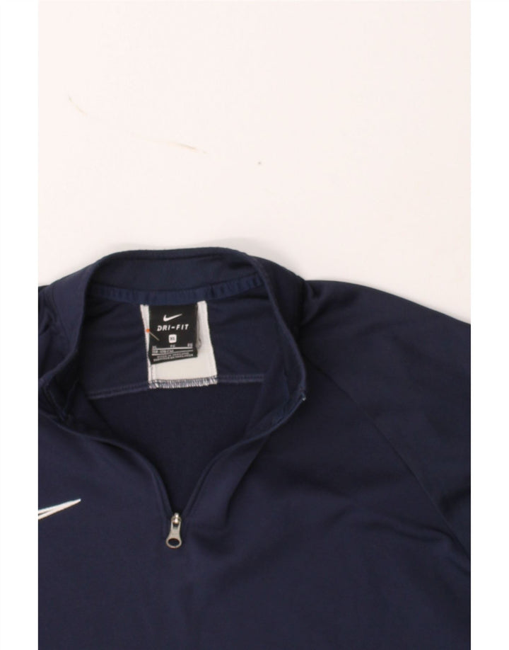 NIKE Boys Dri Fit Pullover Tracksuit Top 13-14 Years XL Navy Blue Vintage Nike and Second-Hand Nike from Messina Hembry 