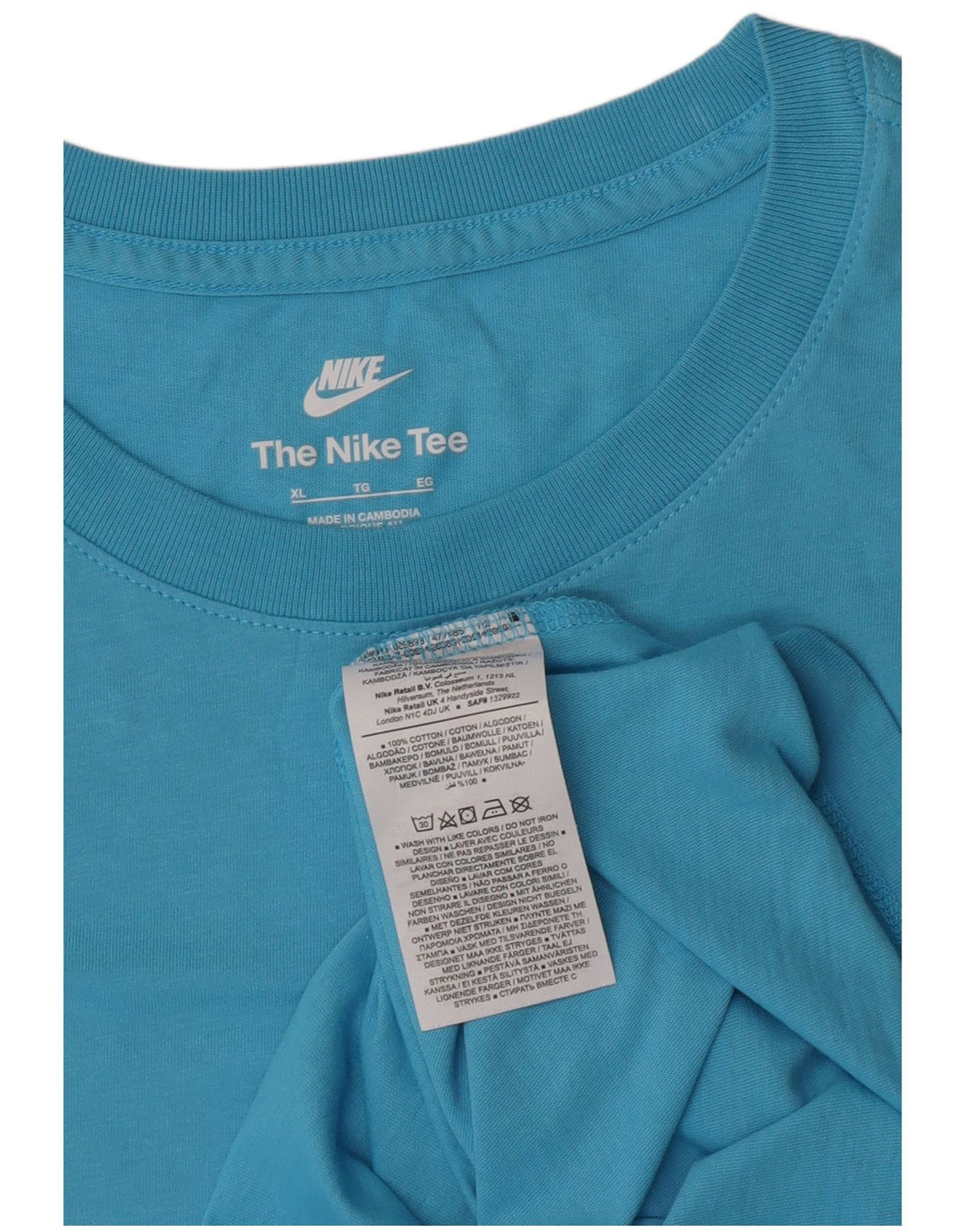 Nike herre T-shirt top XL blå bomuld