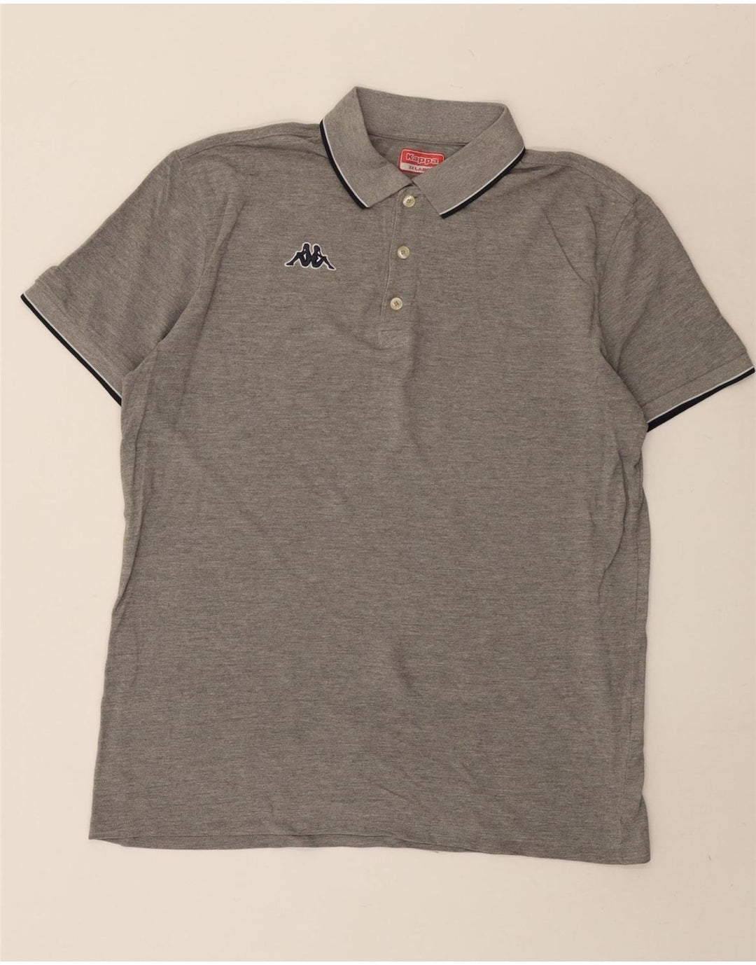 Kappa herre poloshirt 2XL gråstribet bomuld