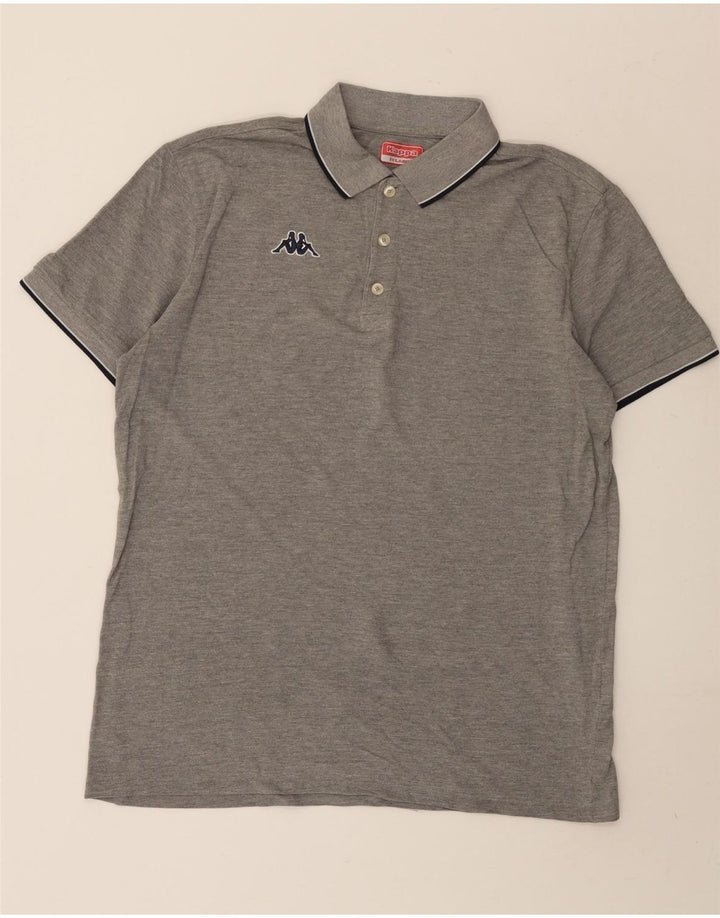 Kappa herre poloshirt 2XL gråstribet bomuld
