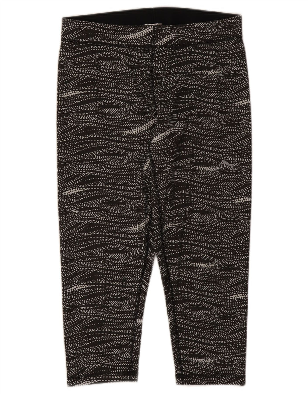 Puma Dame Capri Leggings UK 14 Medium Sort Stribet Polyester