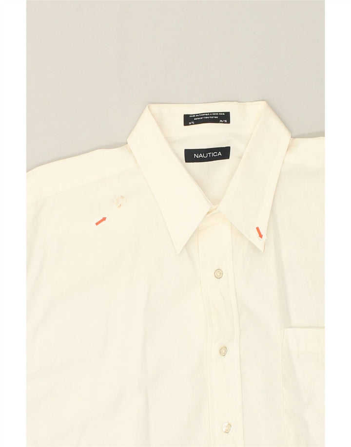 NAUTICA Mens Shirt Size 16 1/2 34/35 Large Off White Cotton | Vintage Nautica | Thrift | Second-Hand Nautica | Used Clothing | Messina Hembry 