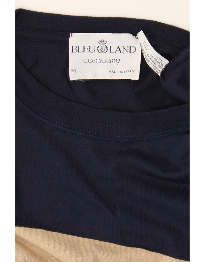 Vintage Herre grafisk T-shirt Top Medium Marineblå Bomuld