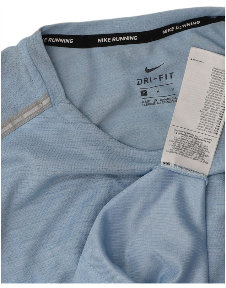 Nike Dri Fit T-shirt top mellemblå polyester til mænd