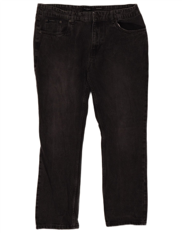 PIERRE CARDIN Straight jeans til mænd W38 L29 Sort bomuld