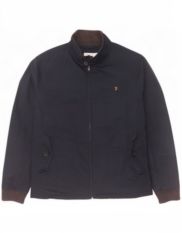 Farah Herre Bomber Jacket UK 40 Large Navy Blue Cotton