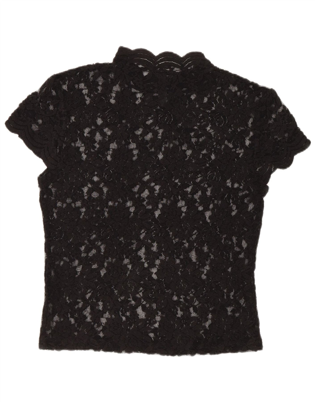Zara Womens Crop Blondebluse Top UK 12 Medium Black Floral