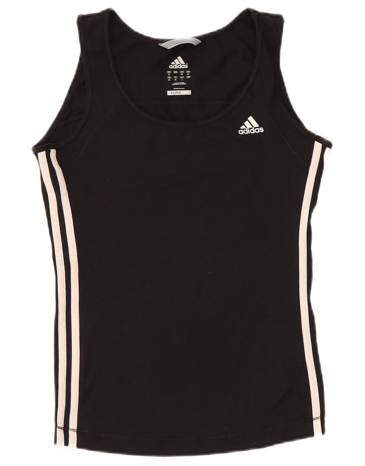 ADIDAS Dame Climalite Vest Top UK 12 Medium Sort Polyamid
