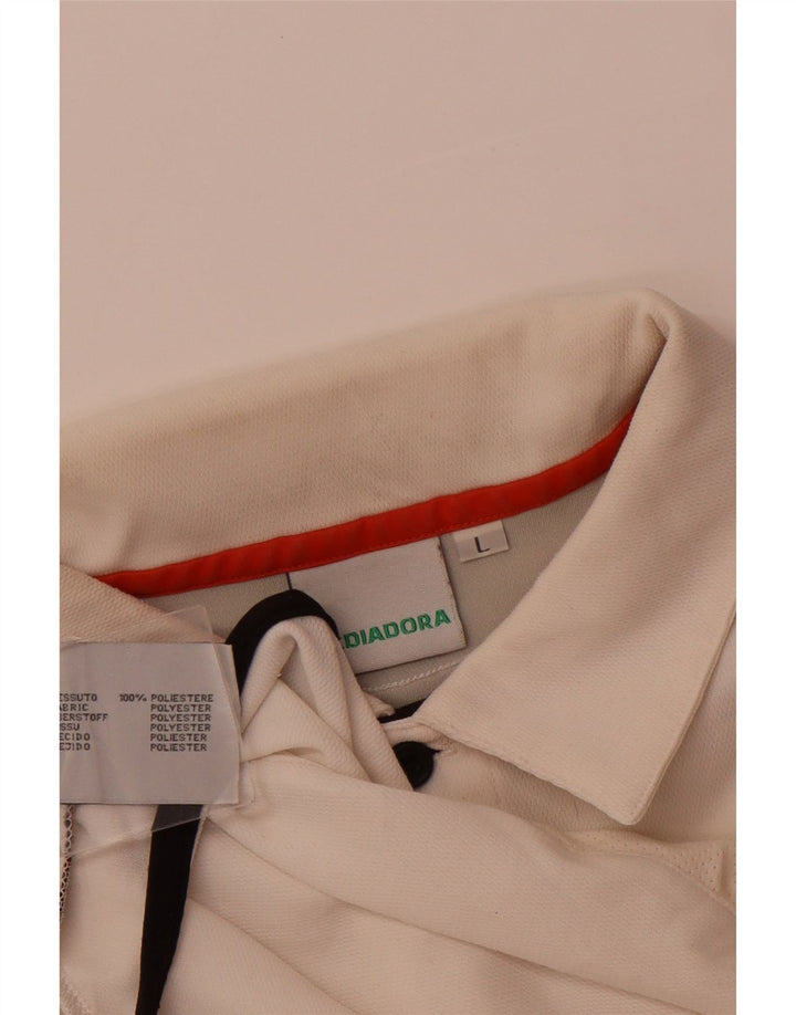 Diadora Polo Shirt til mænd Stor hvid Colourblock Polyester