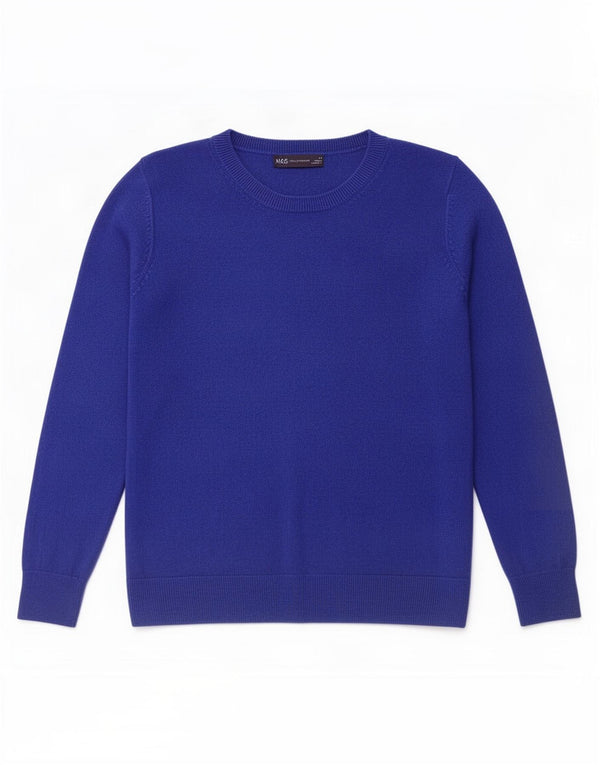 Marks & Spencer Dame sweater med rund hals DK 14 Medium Blue Akryl