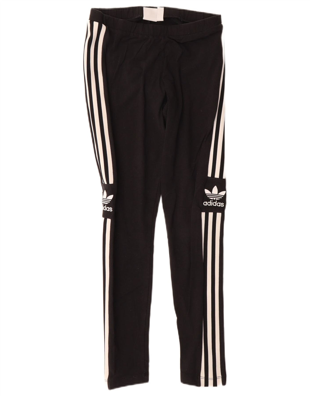 ADIDAS Womens Graphic Leggings UK 10 Small Black Cotton