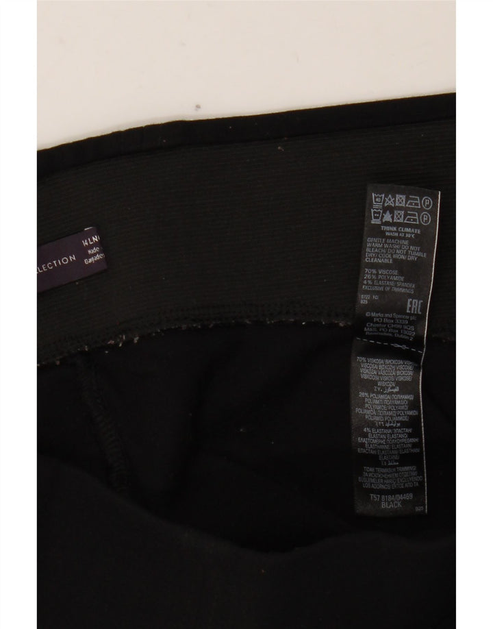 MARKS & SPENCER Leggings til kvinder UK 14 Stor sort viskose