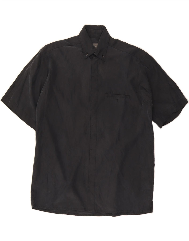 CARLO COLUCCI Mens Short Sleeve Shirt Size 39 Medium Black Rayon Vintage Carlo Colucci and Second-Hand Carlo Colucci from Messina Hembry 