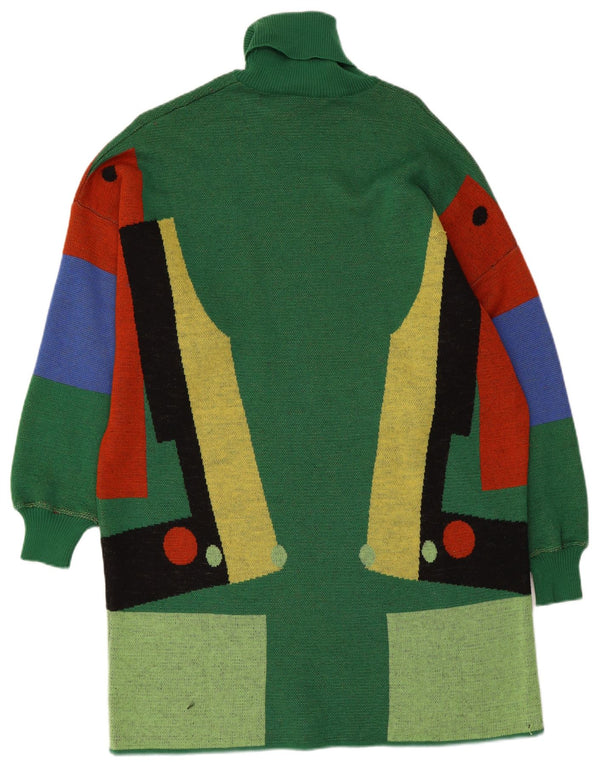 Spazio Dame Oversized Jumper Dress IT 42 Medium Green Colourblock