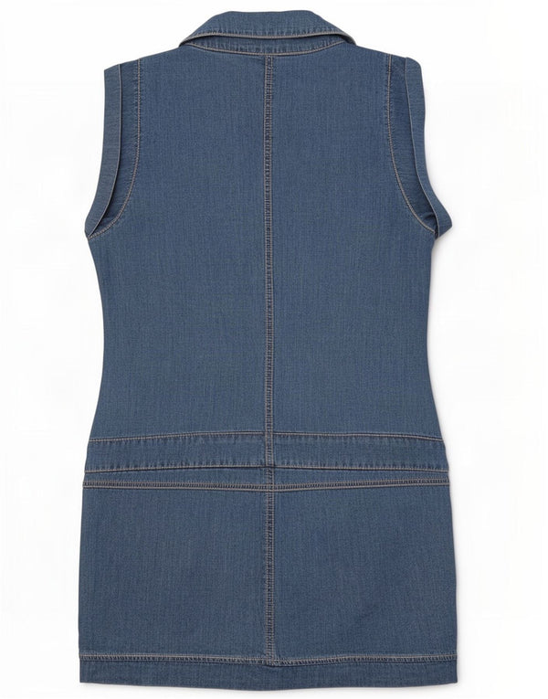 Benetton Dame Denim Kjole UK 6 XS Blå Bomuld