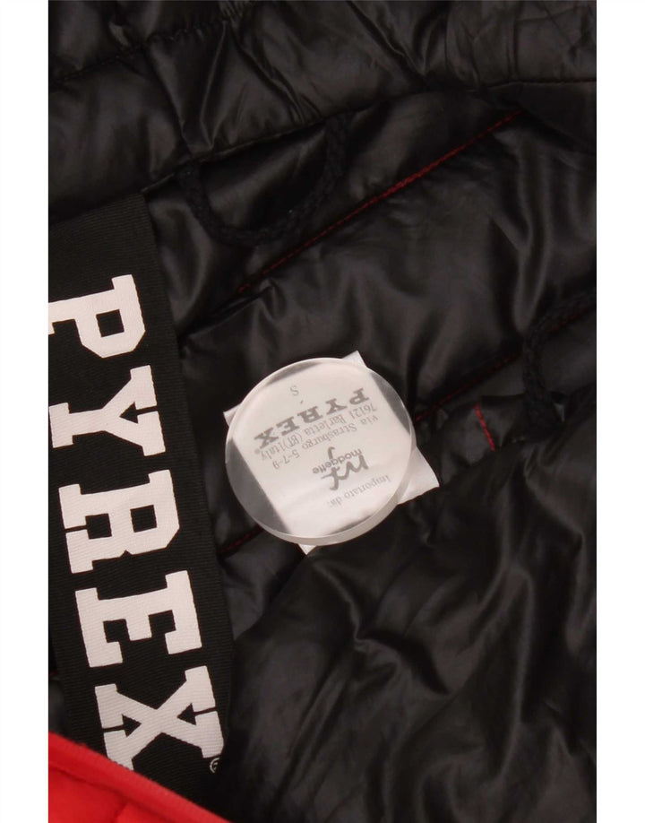 Pyrex grafisk polstret hættejakke til kvinder UK 10 Lille rød polyester
